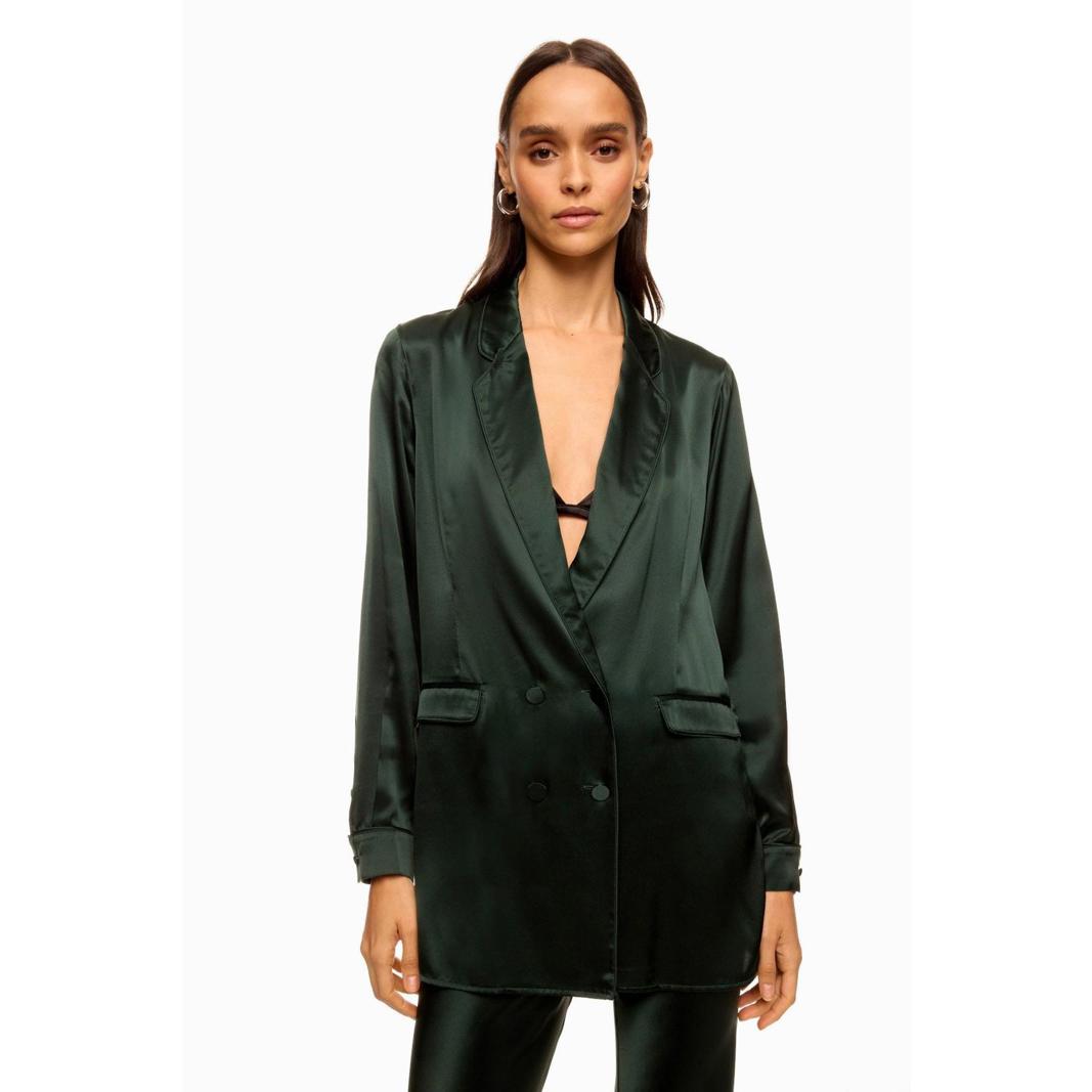 Silk Laundry Relaxed Green Blazer Size M
